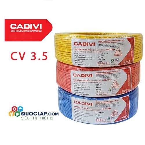 Dây cáp CV 3.5 – CADIVI – cuộn 100m - CV 3.5